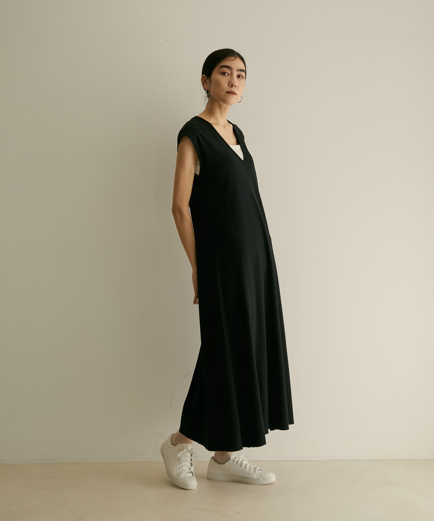 SALON adam et rope'「【2WAY・手洗い可能】ストレッチテレコノースリーブワンピース」|ワンピース|