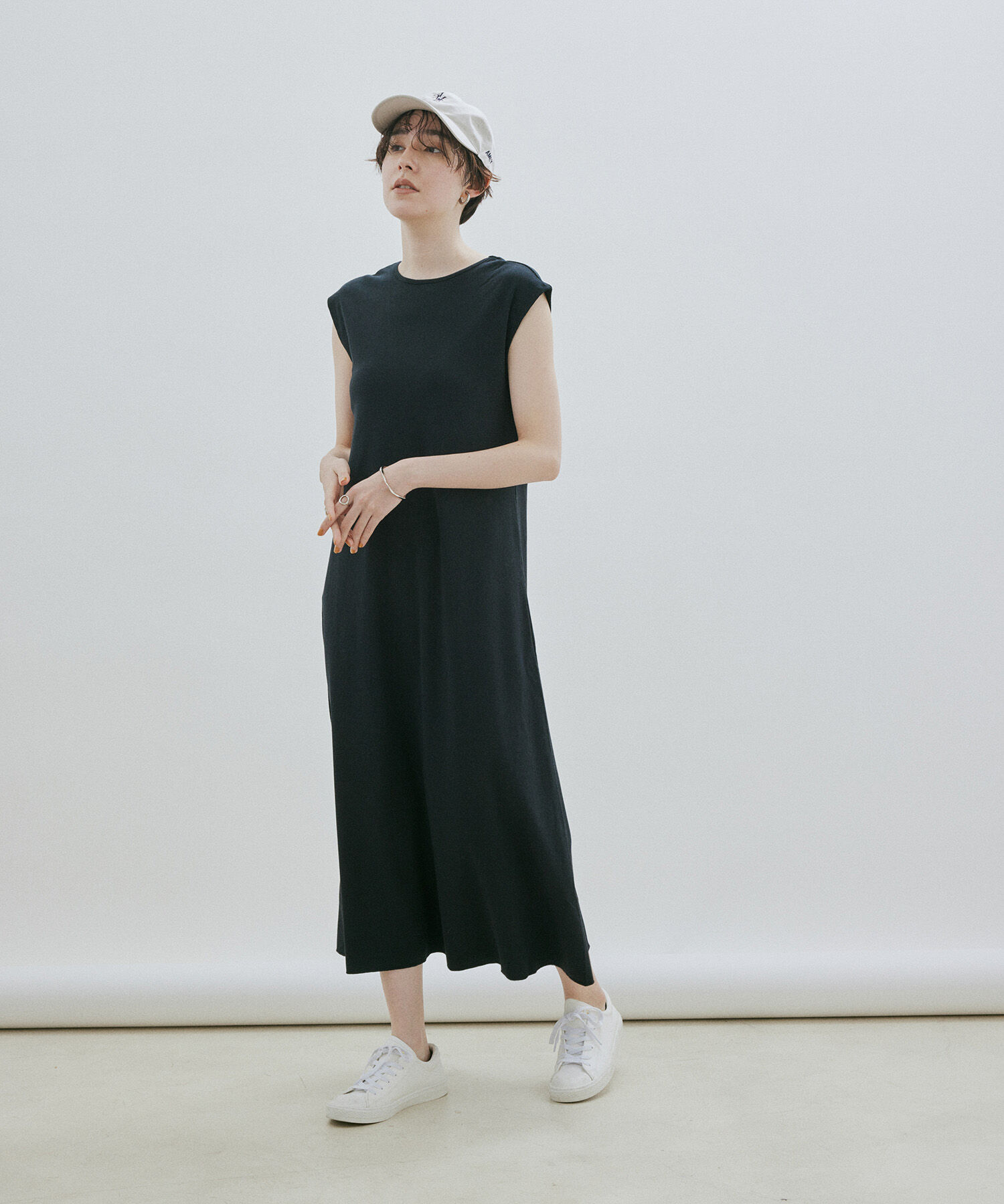 SALON adam et rope'「【2WAY・手洗い可能】ストレッチテレコノースリーブワンピース」|ワンピース|