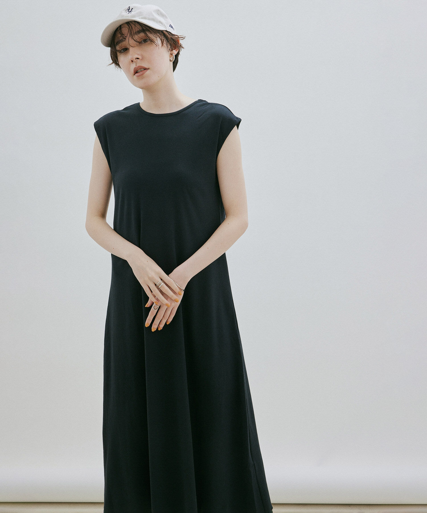 SALON adam et rope'「【2WAY・手洗い可能】ストレッチテレコノースリーブワンピース」|ワンピース|