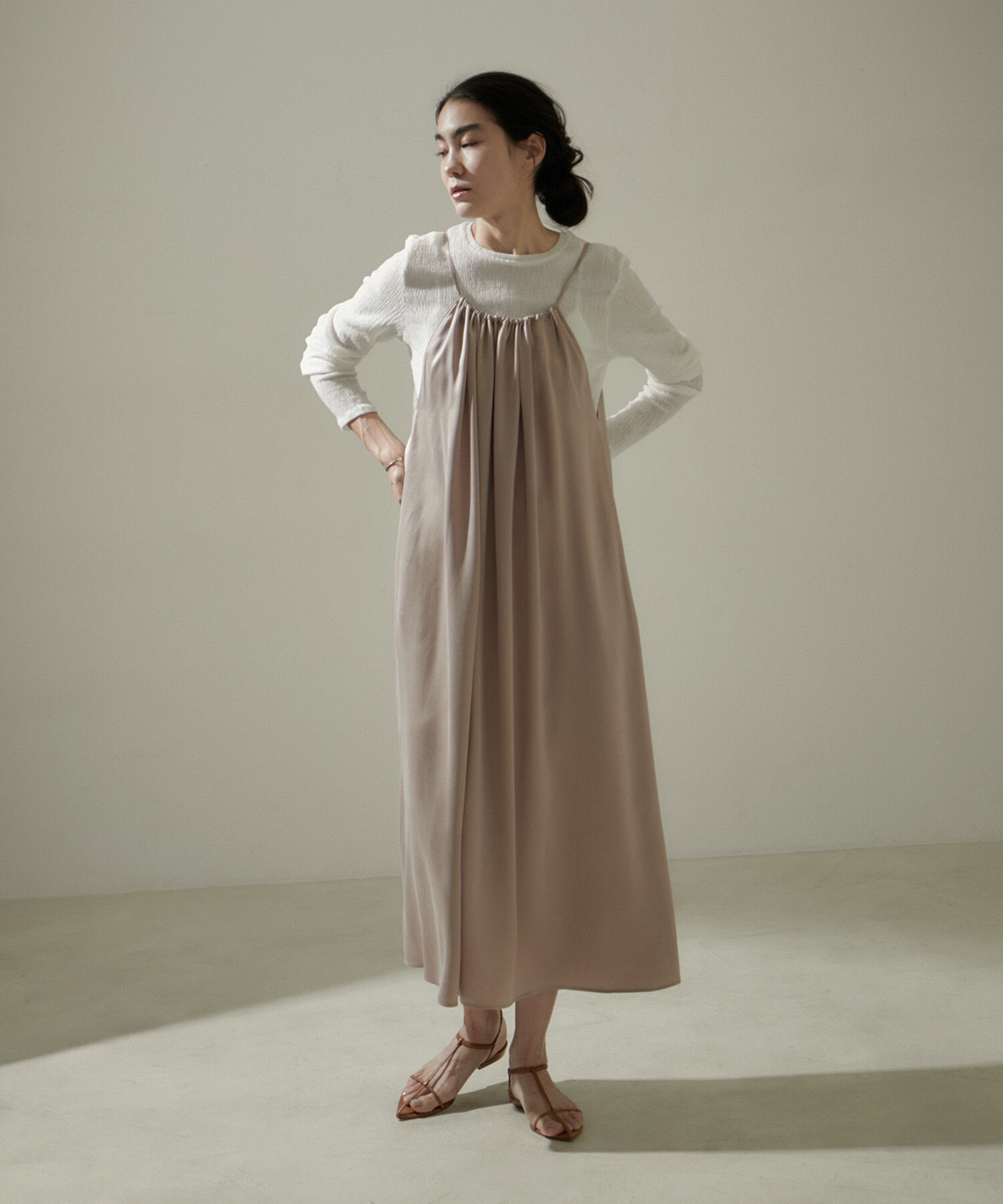SALON adam et rope'「[24SS]GENTLE SILK2WAYキャミワンピース【セットアップ対応】」|ワンピース|