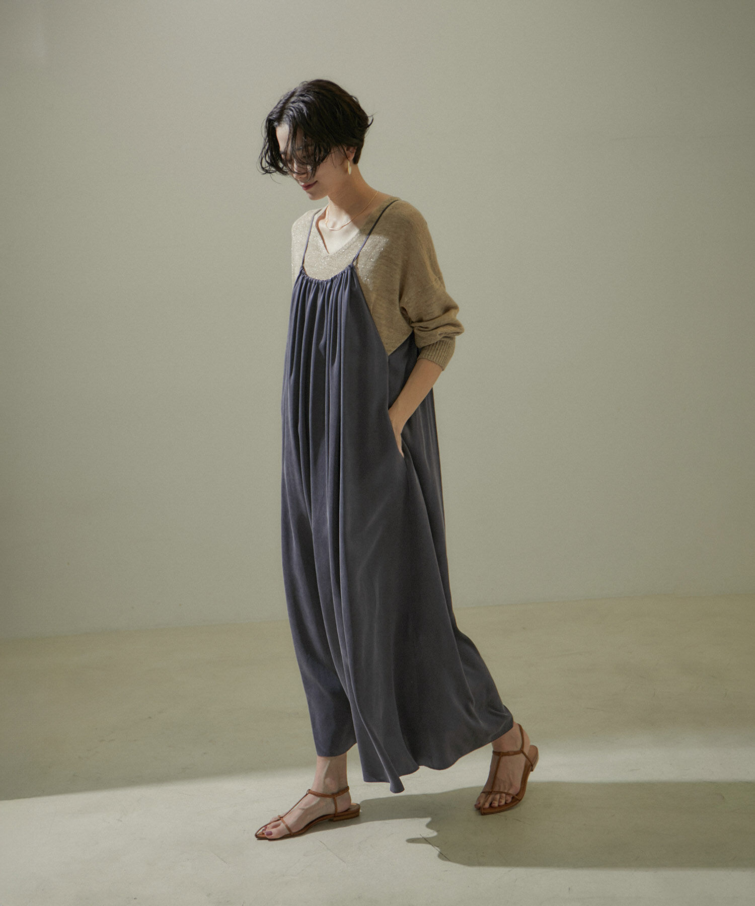 SALON adam et rope'「[24SS]GENTLE SILK2WAYキャミワンピース【セットアップ対応】」|ワンピース|