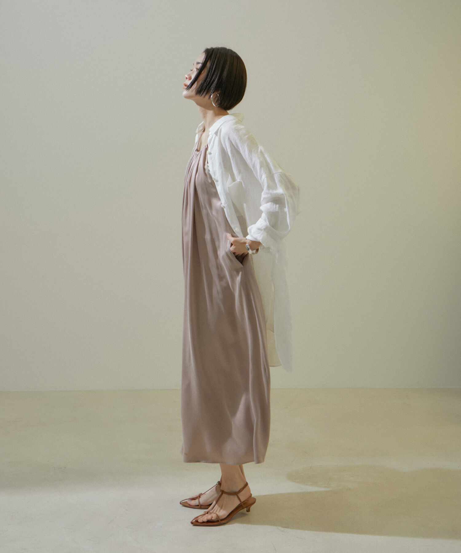 SALON adam et rope'「[24SS]GENTLE SILK2WAYキャミワンピース【セットアップ対応】」|ワンピース|
