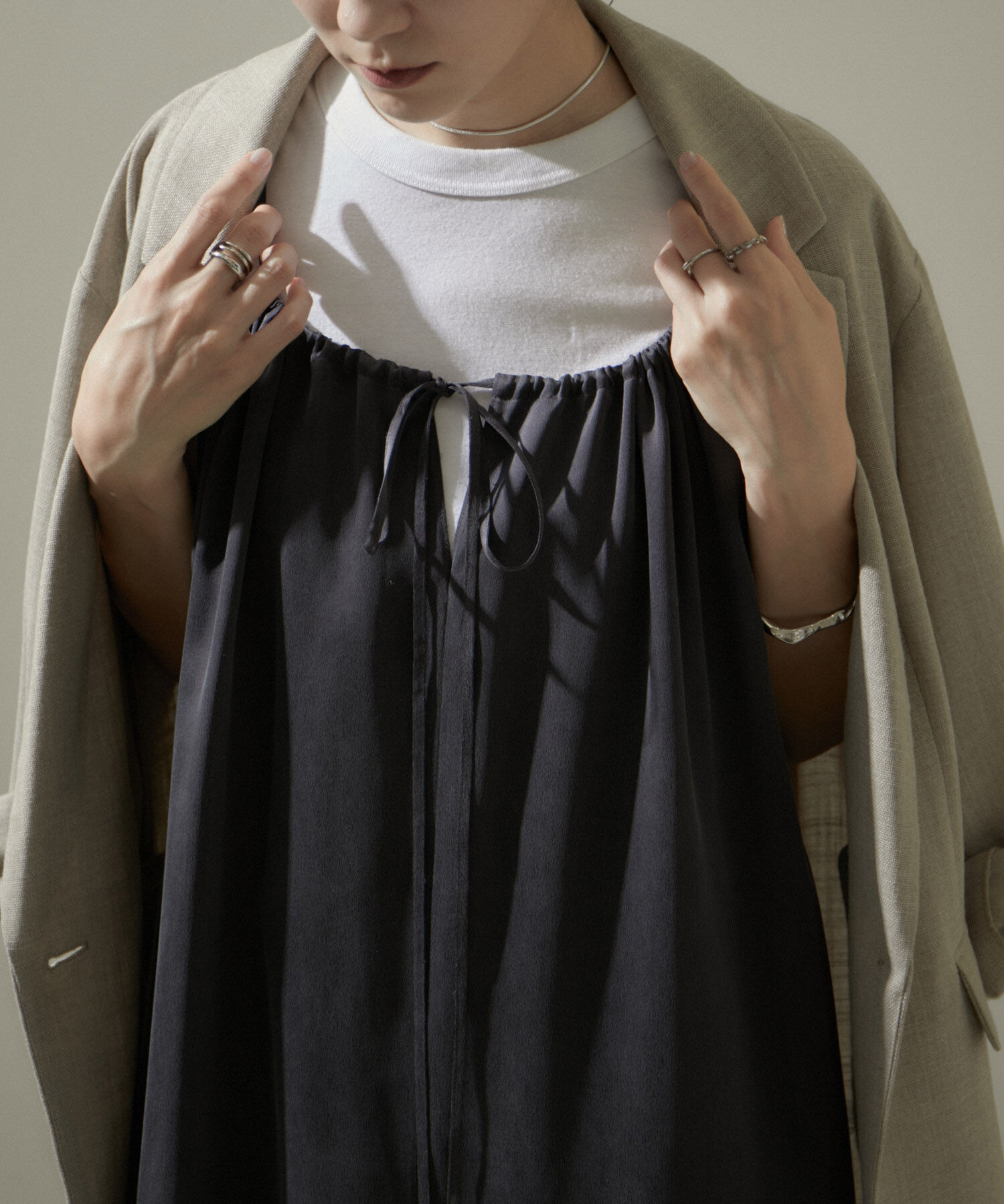 SALON adam et rope'「[24SS]GENTLE SILK2WAYキャミワンピース【セットアップ対応】」|ワンピース|