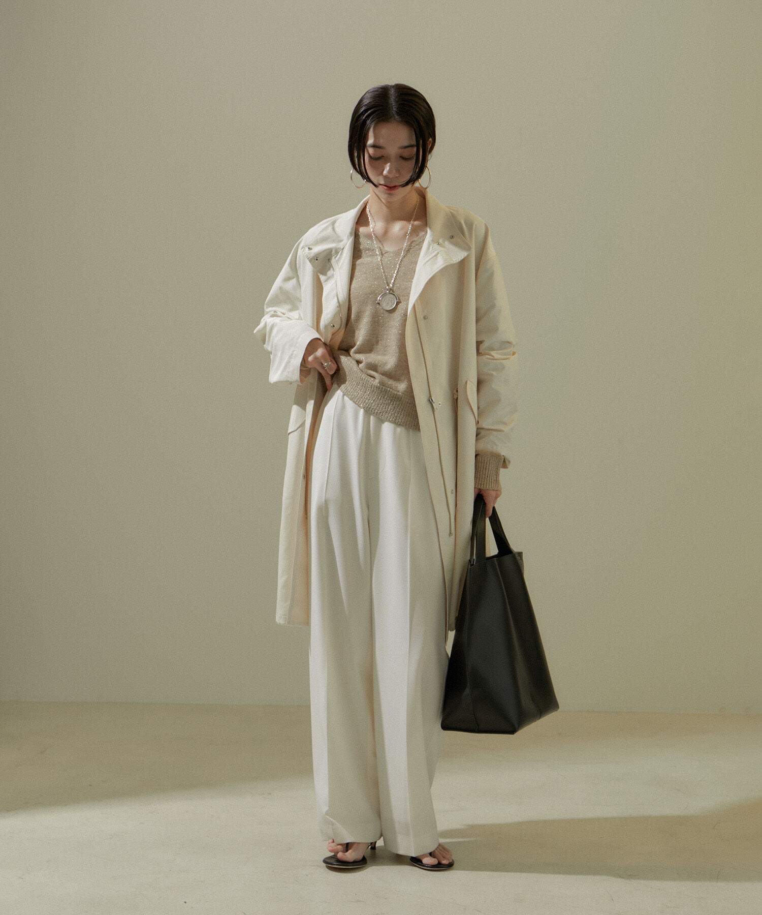 SALON adam et rope'「[24SS]ミリタリースタンドカラーコート/モッズコート【撥水加工・洗える】」|ミリタリージャケット|