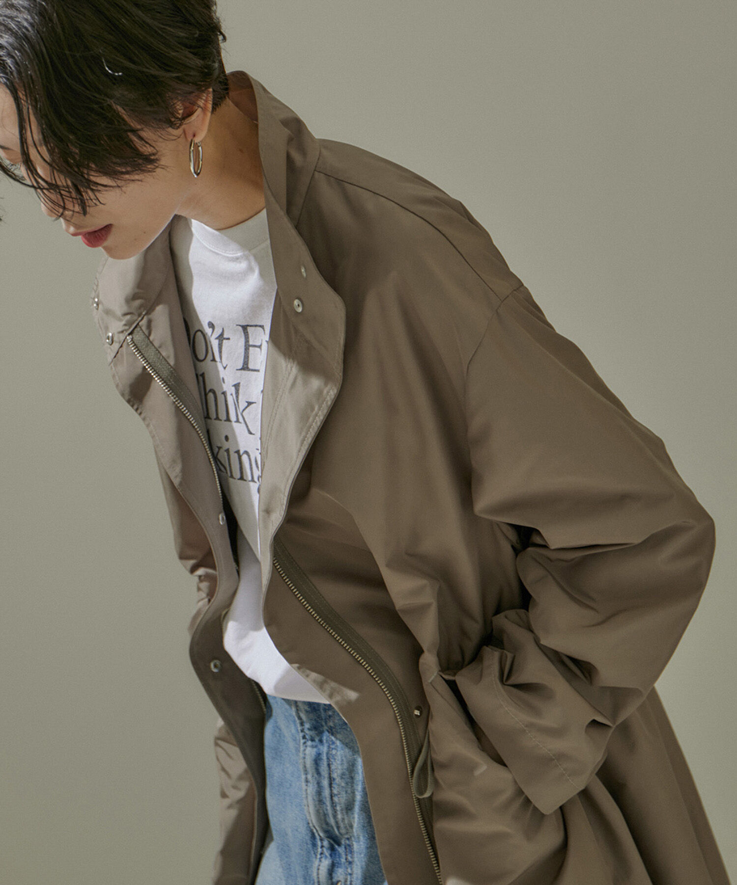 SALON adam et rope'「[24SS]ミリタリースタンドカラーコート/モッズコート【撥水加工・洗える】」|ミリタリージャケット|