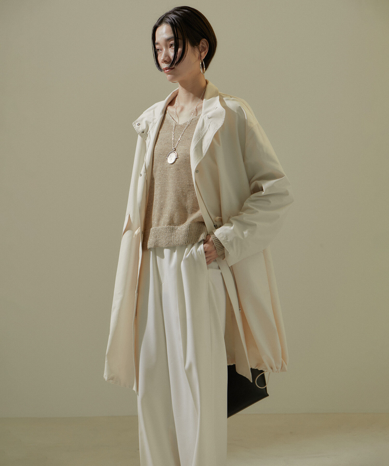 SALON adam et rope'「[24SS]ミリタリースタンドカラーコート/モッズコート【撥水加工・洗える】」|ミリタリージャケット|