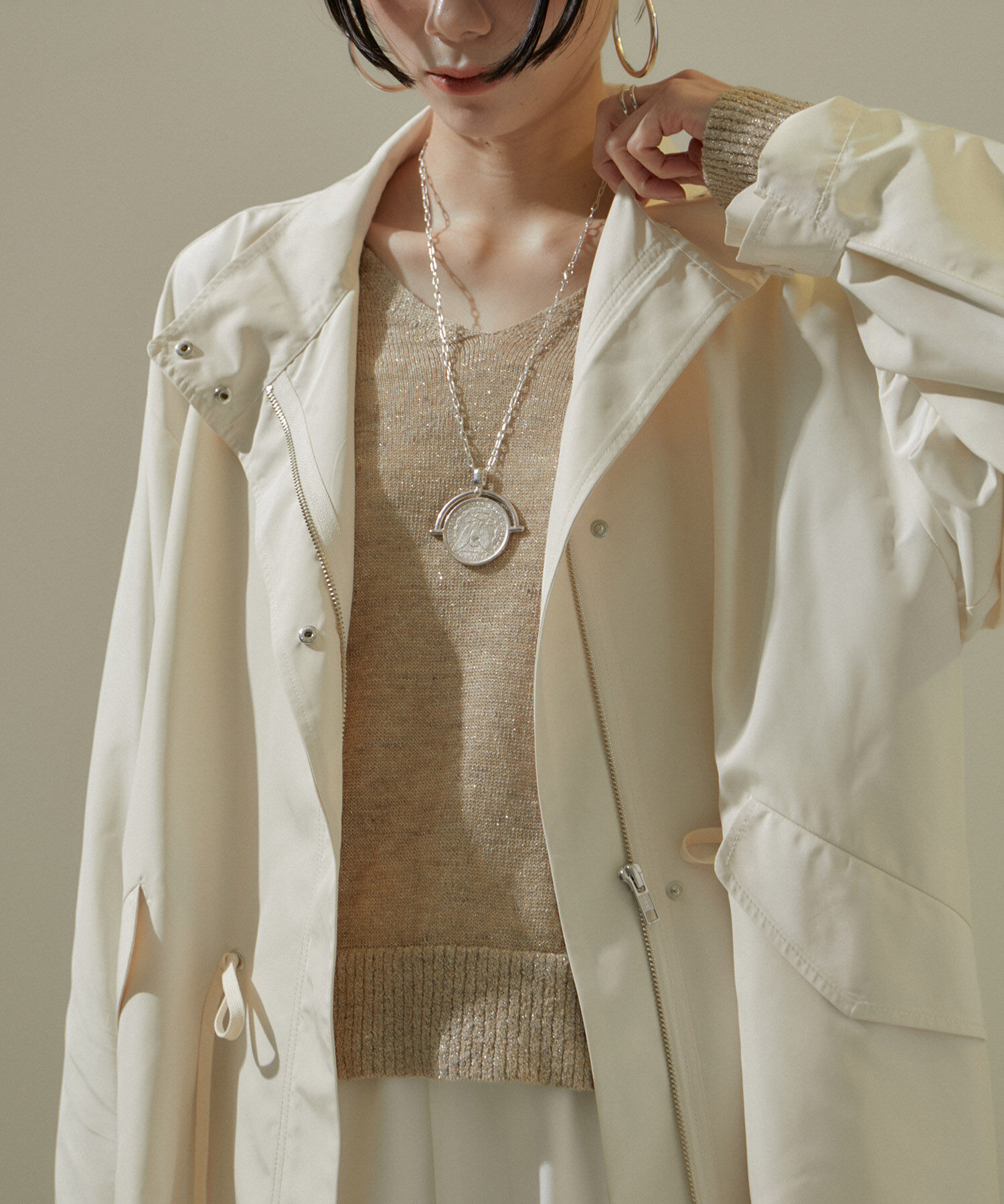 SALON adam et rope'「[24SS]ミリタリースタンドカラーコート/モッズコート【撥水加工・洗える】」|ミリタリージャケット|