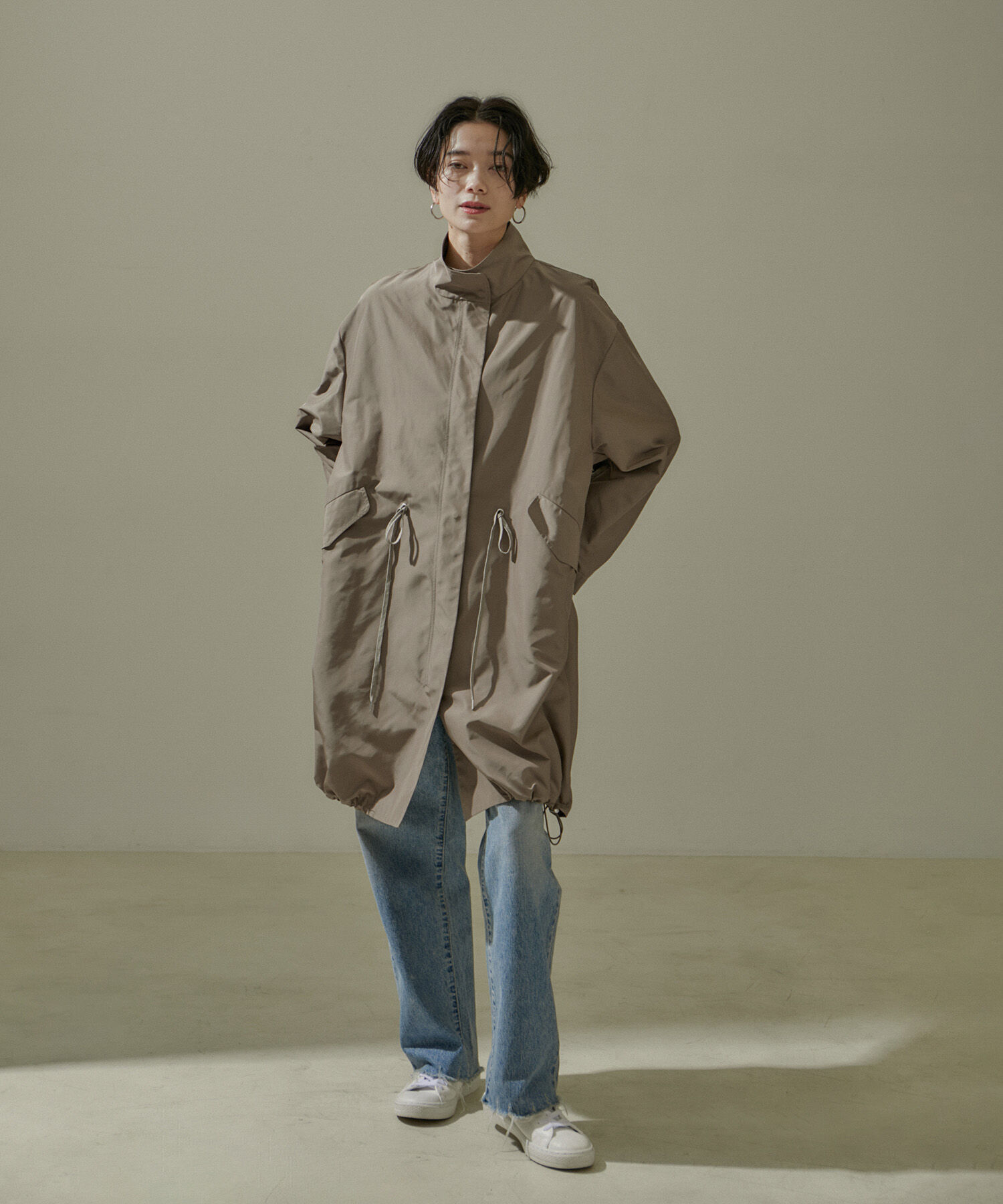 SALON adam et rope'「[24SS]ミリタリースタンドカラーコート/モッズコート【撥水加工・洗える】」|ミリタリージャケット|