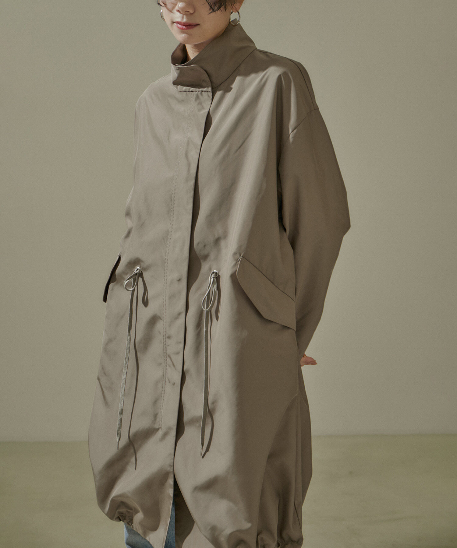 SALON adam et rope'「[24SS]ミリタリースタンドカラーコート/モッズコート【撥水加工・洗える】」|ミリタリージャケット|