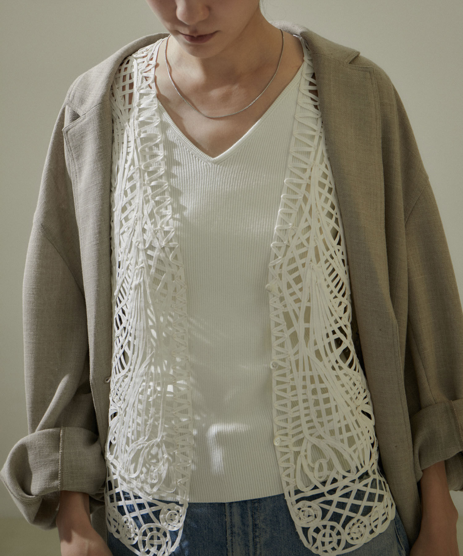 SALON adam et rope'「ウォッシャブルシルクキャミソール」|キャミソール|ホワイト(10)