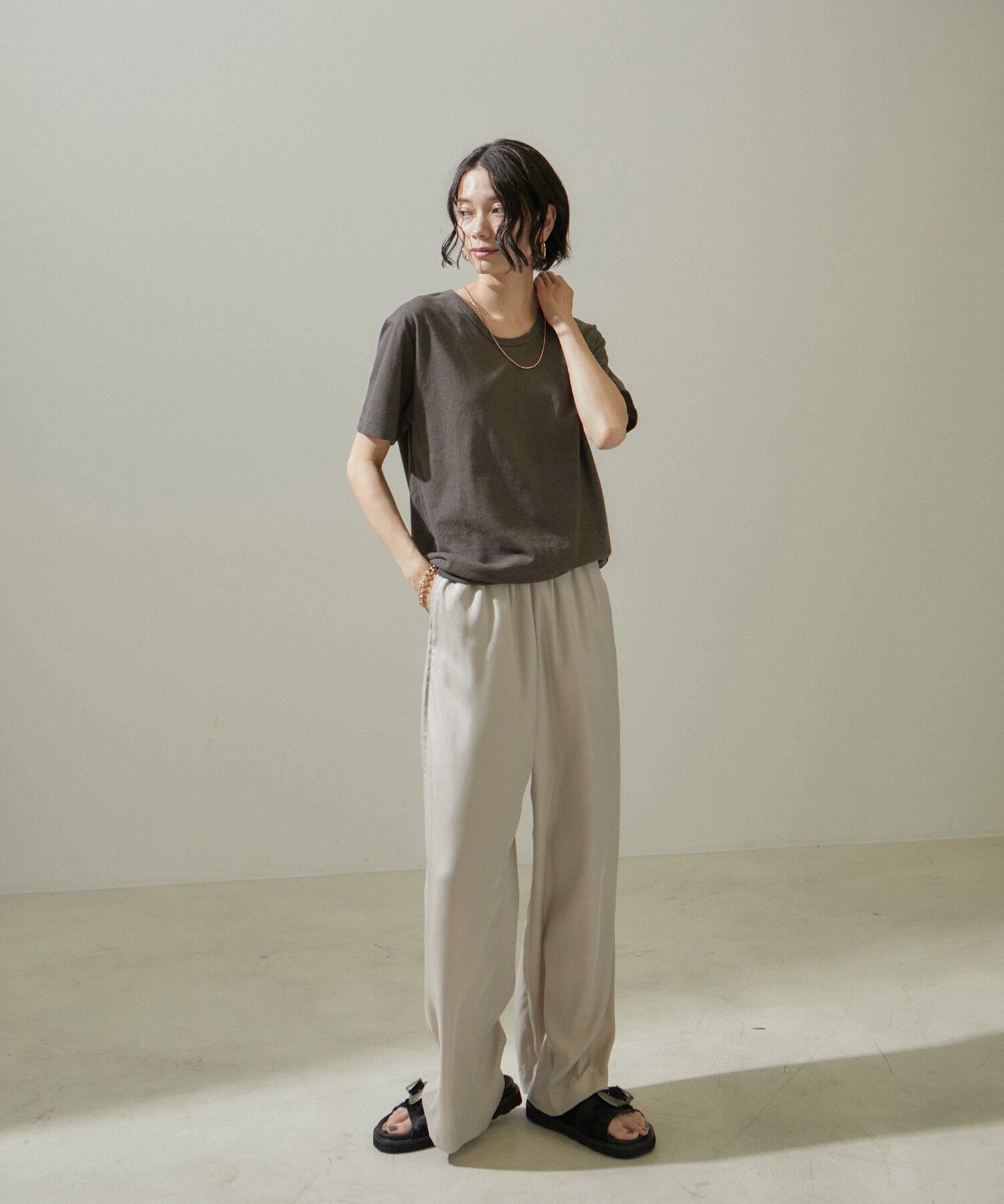 SALON adam et rope'「ヘンプコットンクルーネックTシャツ」|Tシャツ・カットソー|