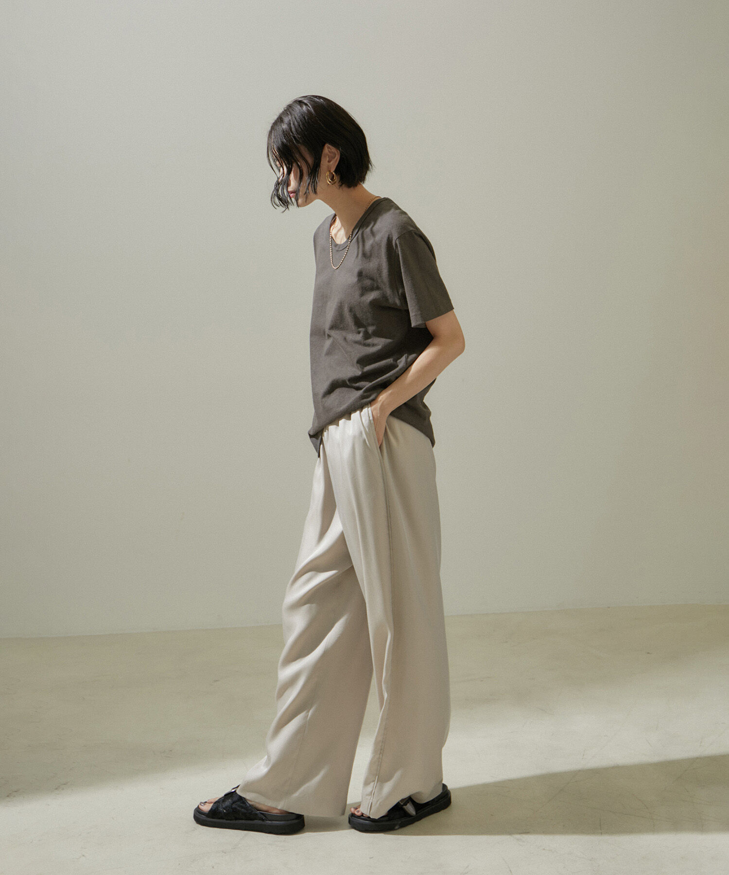 SALON adam et rope'「ヘンプコットンクルーネックTシャツ」|Tシャツ・カットソー|