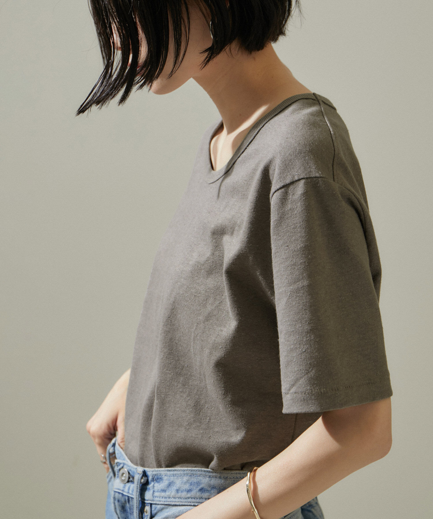 SALON adam et rope'「ヘンプコットンクルーネックTシャツ」|Tシャツ・カットソー|