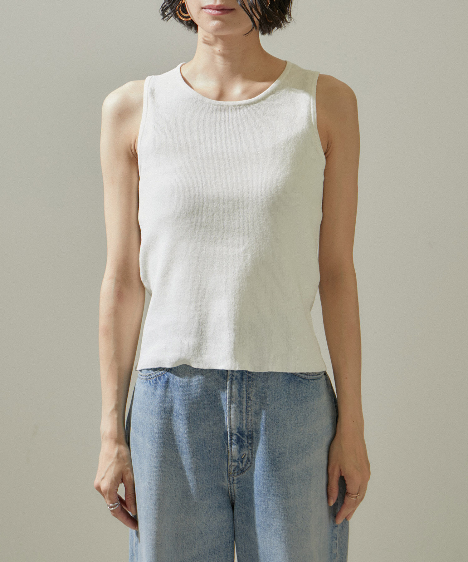 SALON adam et rope'「ドライシアーニットタンクトップ【アンサンブル対応】」|タンクトップ|
