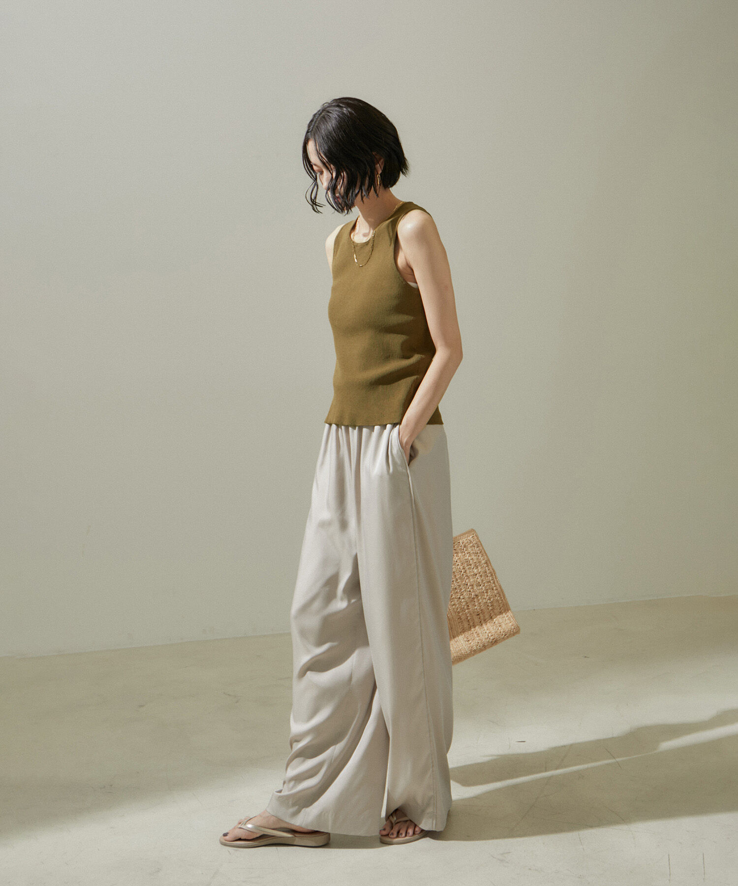 SALON adam et rope'「ドライシアーニットタンクトップ【アンサンブル対応】」|タンクトップ|