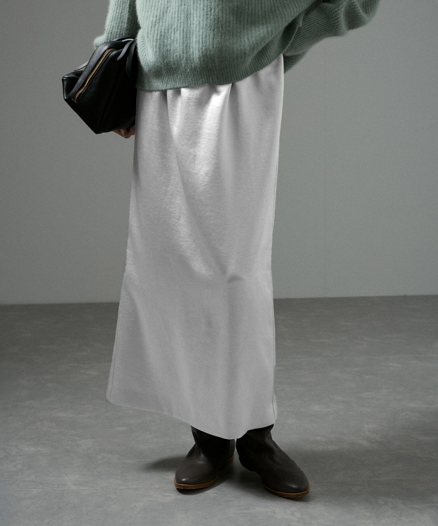 SALON adam et rope'「【追加・サイズ展開あり】シャイニーナロースカート2【洗える】」|スカート|