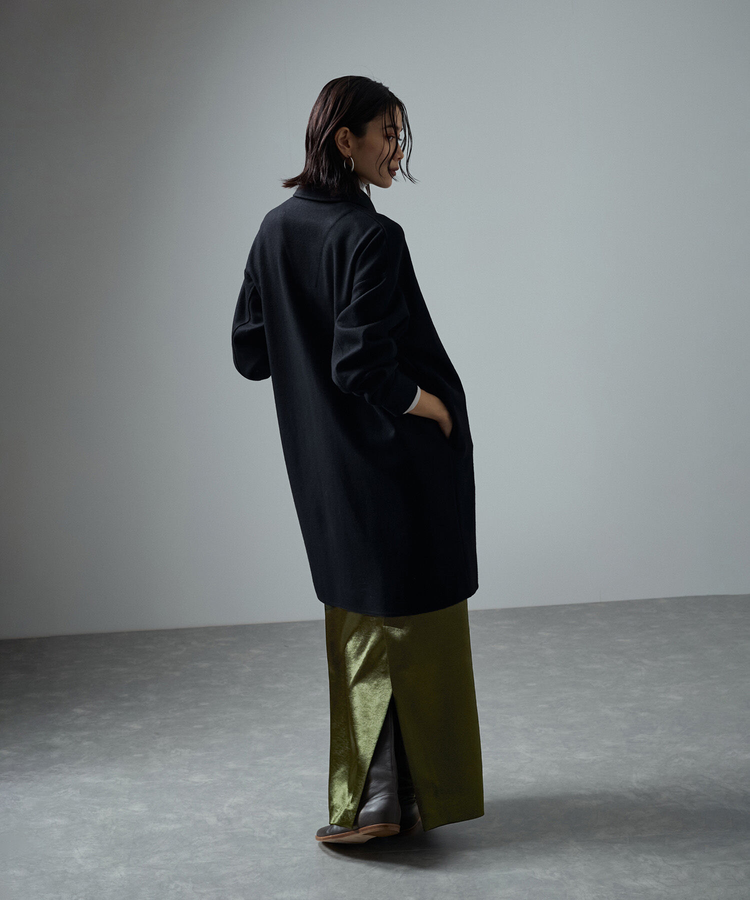 SALON adam et rope'「【追加・サイズ展開あり】シャイニーナロースカート2【洗える】」|スカート|