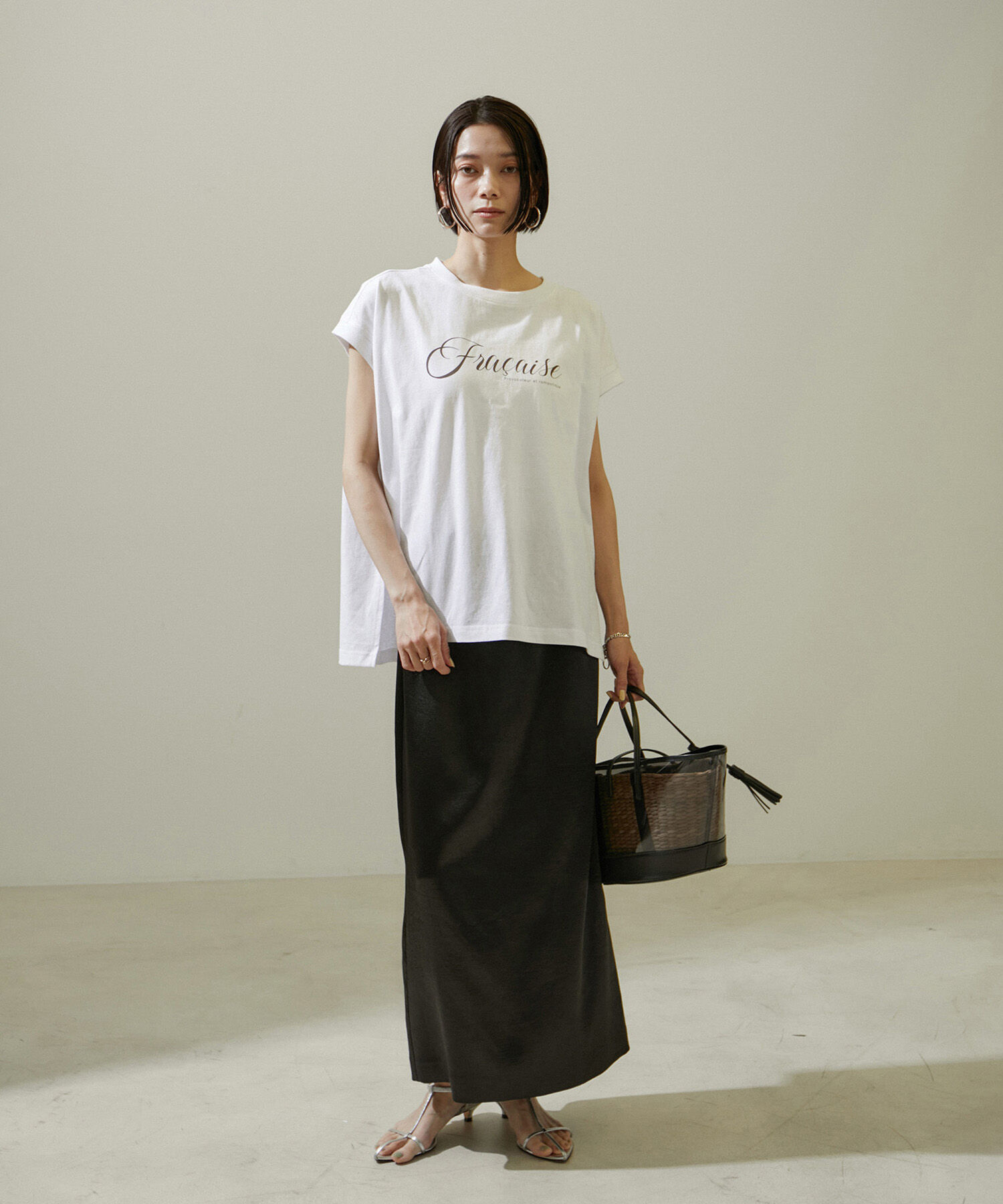 SALON adam et rope'「【追加・サイズ展開あり】シャイニーナロースカート2【洗える】」|スカート|