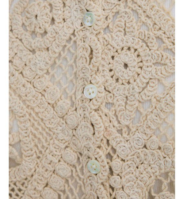 SALON adam et rope'「クロシェニットクロップドカーディガン」|カーディガン|