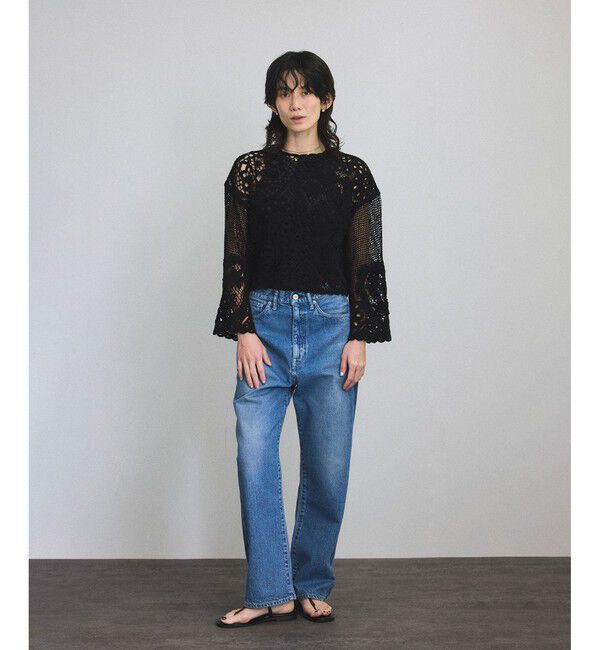 SALON adam et rope'「クロシェニットクロップドカーディガン」|カーディガン|