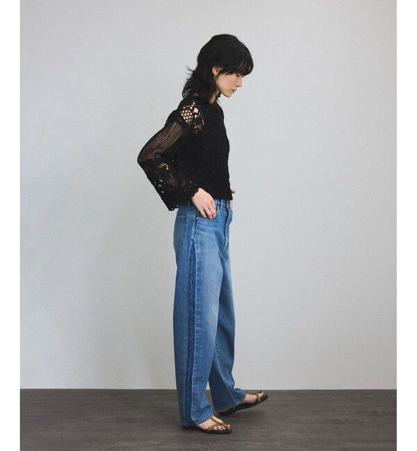 SALON adam et rope'「クロシェニットクロップドカーディガン」|カーディガン|