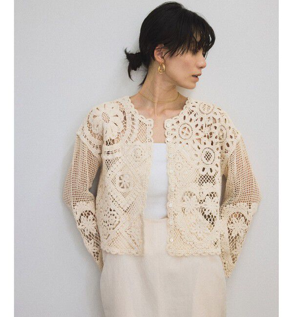 SALON adam et rope'「クロシェニットクロップドカーディガン」|カーディガン|キナリ(16)