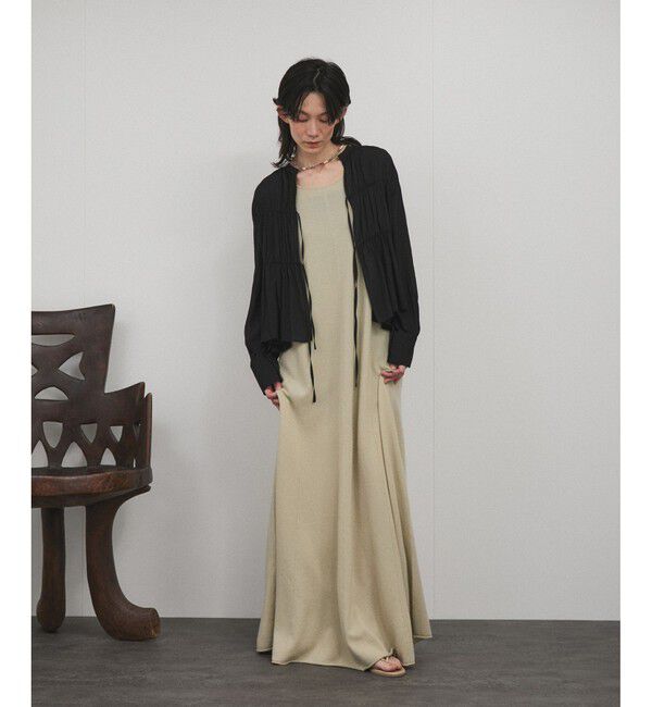 SALON adam et rope'「【WEB限定】フロントリボンティアードギャザーブラウス」|シャツ・ブラウス|