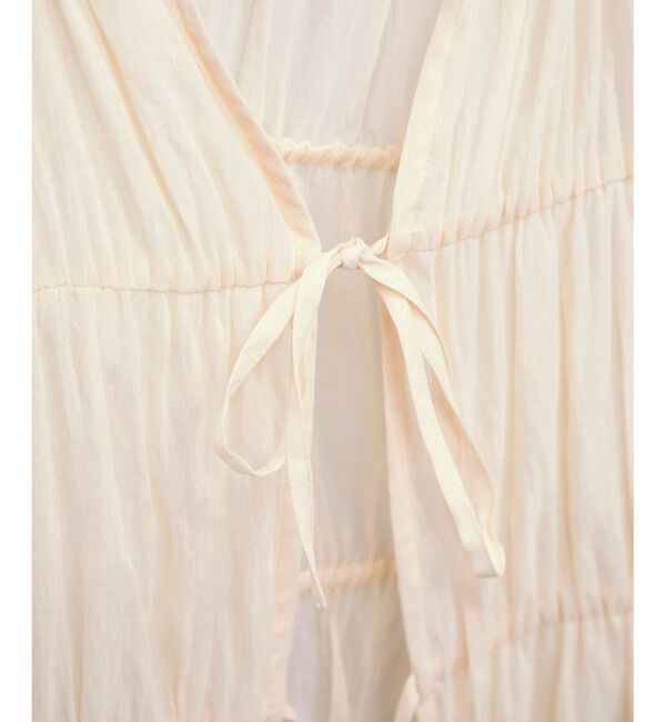 SALON adam et rope'「【WEB限定】フロントリボンティアードギャザーブラウス」|シャツ・ブラウス|