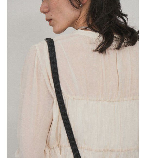 SALON adam et rope'「【WEB限定】フロントリボンティアードギャザーブラウス」|シャツ・ブラウス|