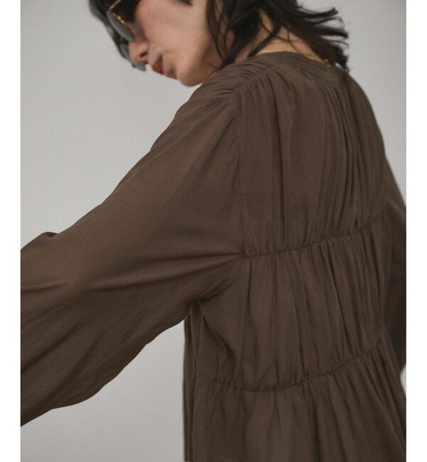 SALON adam et rope'「【WEB限定】フロントリボンティアードギャザーブラウス」|シャツ・ブラウス|