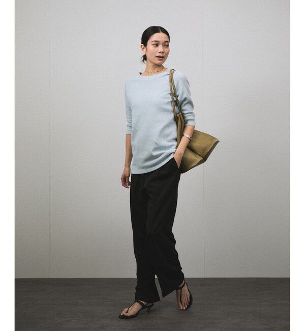 SALON adam et rope'「【KURO（クロ）】STRIPED JACQUARD H/S TEE」|Tシャツ・カットソー|