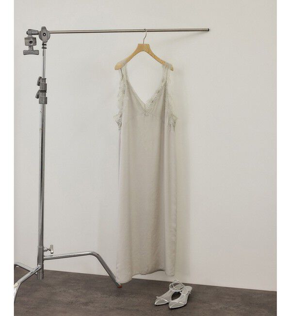 SALON adam et rope'「【WEB限定】ビンテージライクアクセントレースワンピース」|ワンピース|ライトグレー(08)