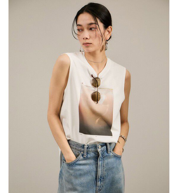 SALON adam et rope'「Yasuko Hirano / 平野泰子 ARTプリントノースリーブT」|タンクトップ|