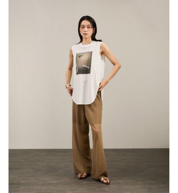 SALON adam et rope'「Yasuko Hirano / 平野泰子 ARTプリントノースリーブT」|タンクトップ|