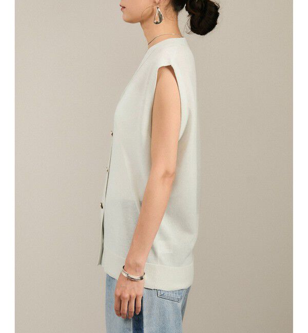 SALON adam et rope'「【WEB限定】ドライタッチメタルボタンニットジレ / ベスト［洗える］」|ベスト・ジレ|