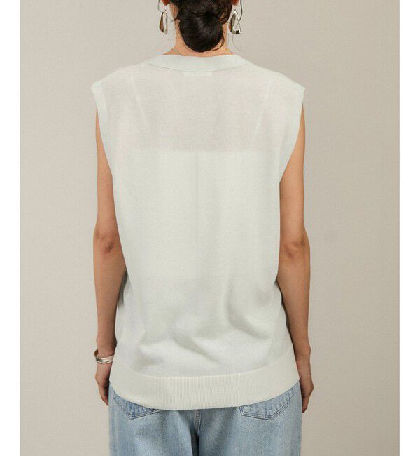 SALON adam et rope'「【WEB限定】ドライタッチメタルボタンニットジレ / ベスト［洗える］」|ベスト・ジレ|