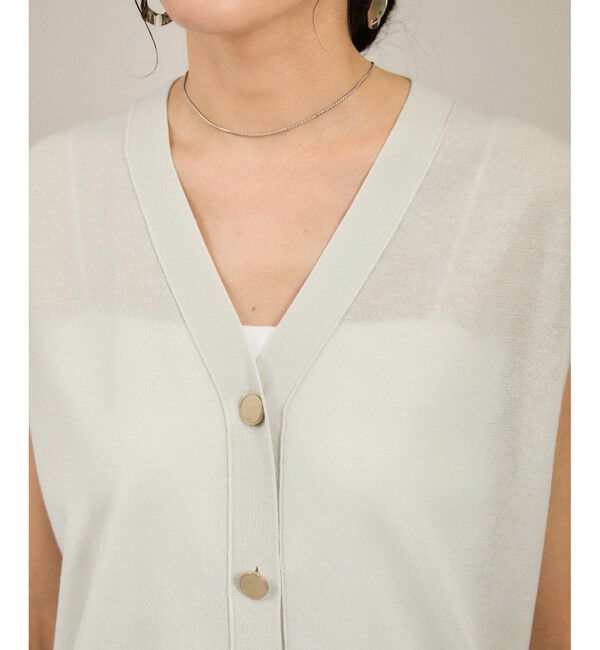 SALON adam et rope'「【WEB限定】ドライタッチメタルボタンニットジレ / ベスト［洗える］」|ベスト・ジレ|