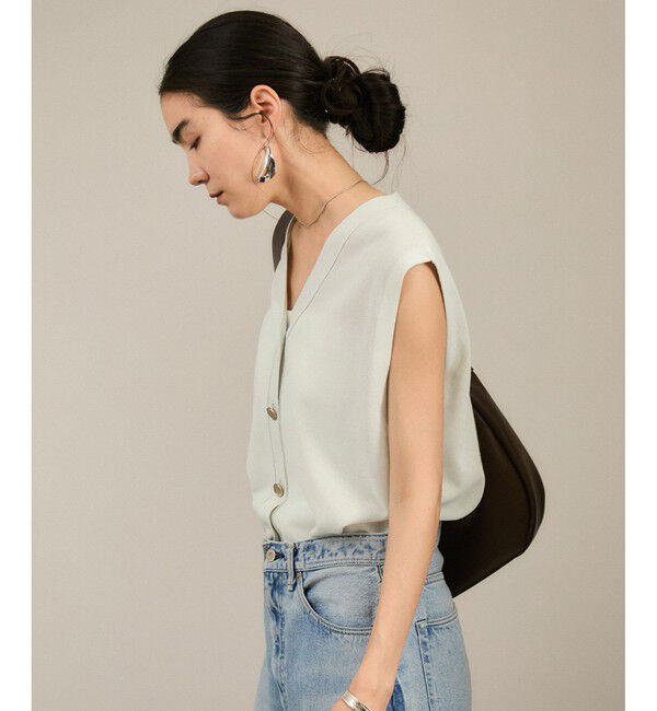 SALON adam et rope'「【WEB限定】ドライタッチメタルボタンニットジレ / ベスト［洗える］」|ベスト・ジレ|