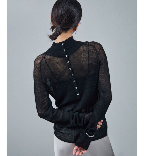 SALON adam et rope'「リブニット2WAYタートルネックプルオーバー」|ニット・セーター|ブラック(01)