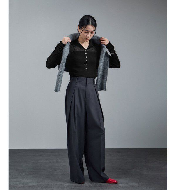 SALON adam et rope'「リブニット2WAYタートルネックプルオーバー」|ニット・セーター|