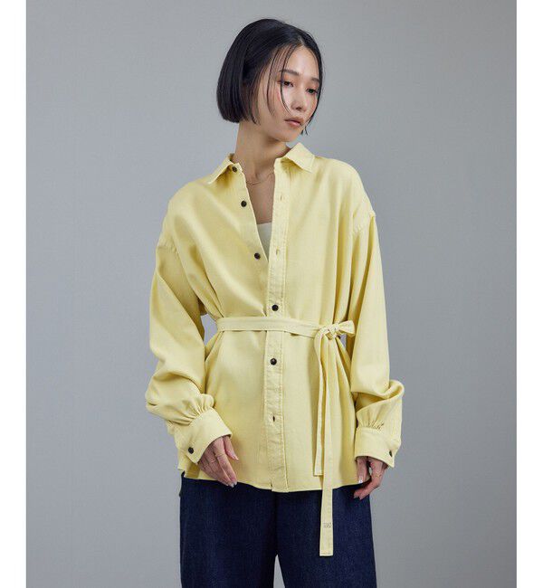 SALON adam et rope'「【BOWTE（バウト）】FINE COUNT COTTON PIECE DYE ボウタイシャツ」|シャツ・ブラウス|