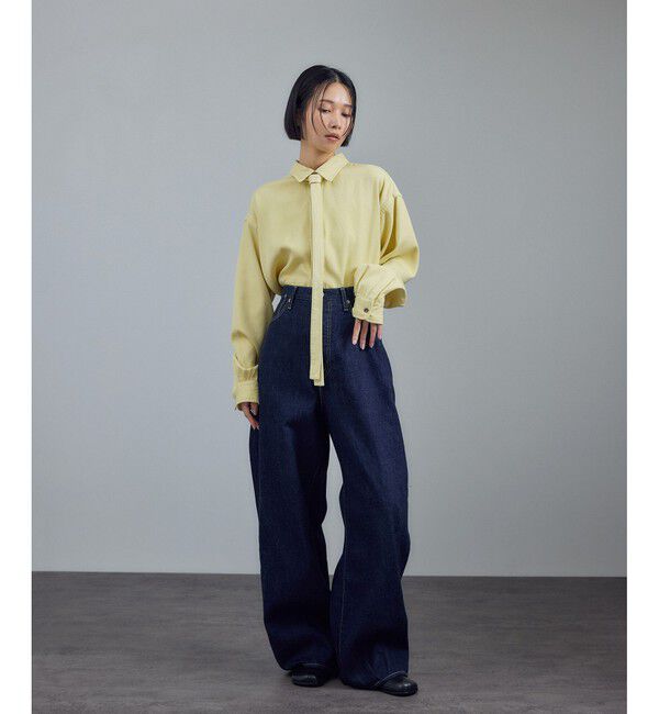 SALON adam et rope'「【BOWTE（バウト）】FINE COUNT COTTON PIECE DYE ボウタイシャツ」|シャツ・ブラウス|