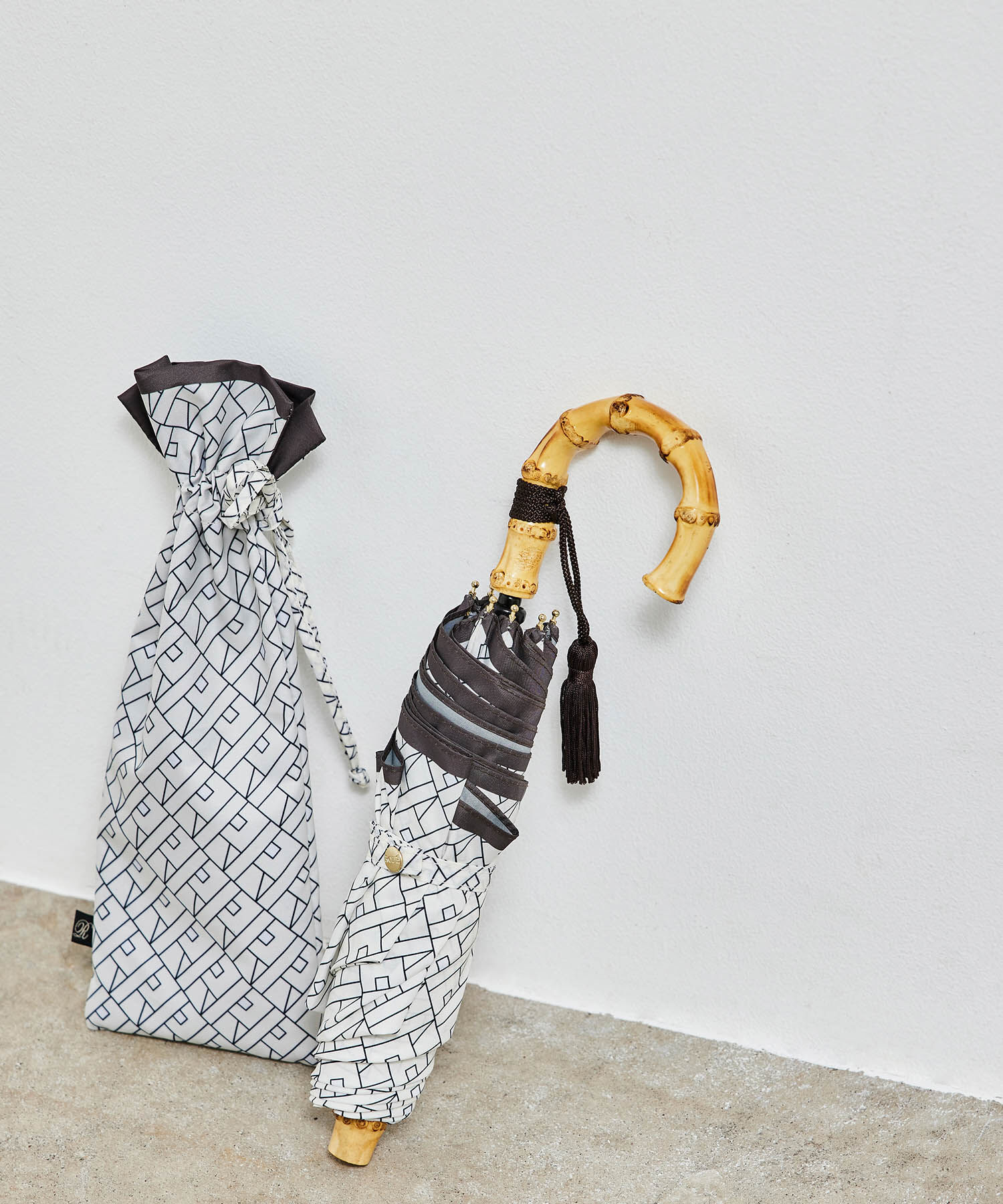 ROPE「【晴雨兼用】モノグラムプリントコンパクトアンブレラ」|傘|オフホワイト(15)