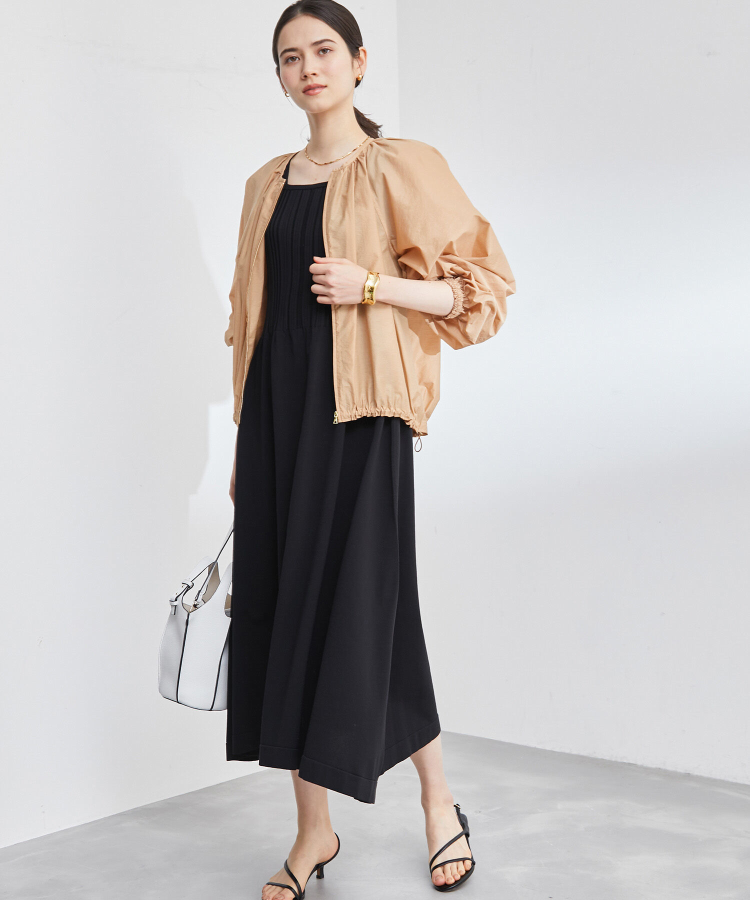 ROPE「コットンタフタギャザーブルゾン」|ブルゾン・スタジャン|