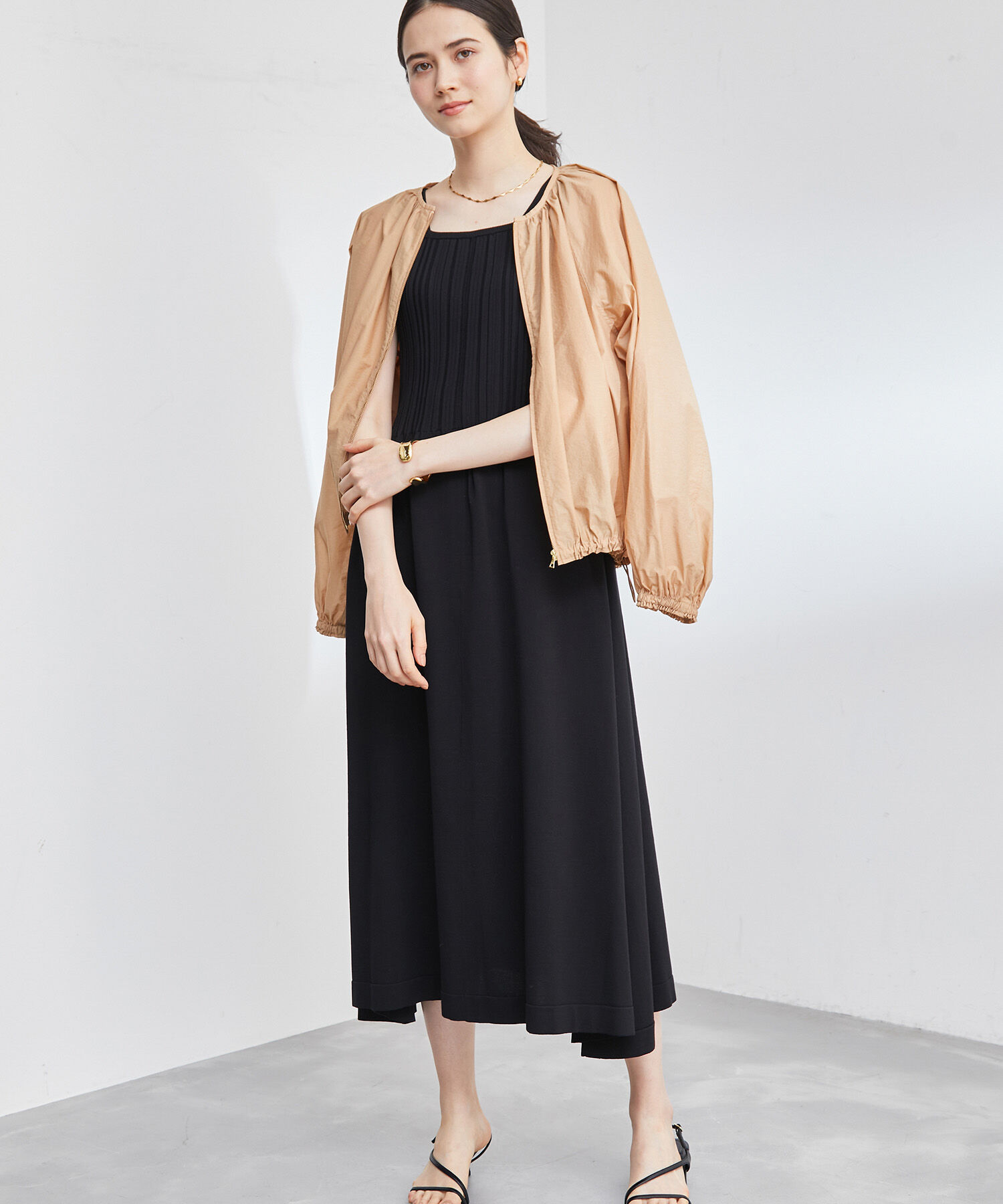 ROPE「コットンタフタギャザーブルゾン」|ブルゾン・スタジャン|