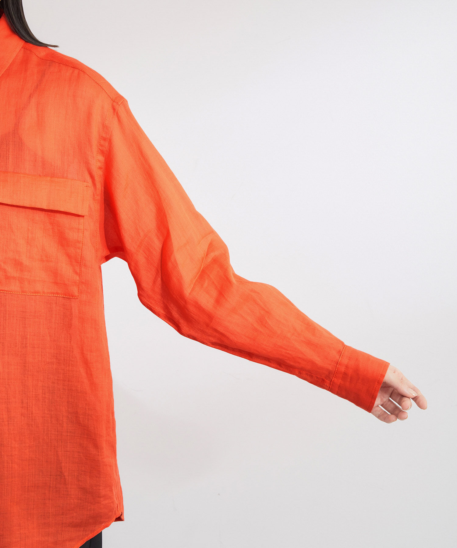 ROPE「【洗える】ラミーフラップポケットシアーシャツ/一部カラーセットアップ対応」|シャツ・ブラウス|