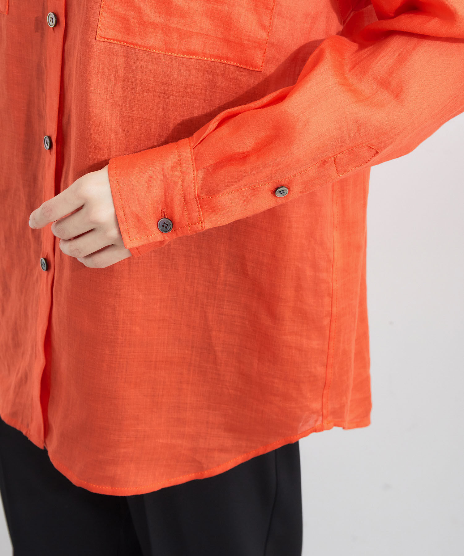 ROPE「【洗える】ラミーフラップポケットシアーシャツ/一部カラーセットアップ対応」|シャツ・ブラウス|