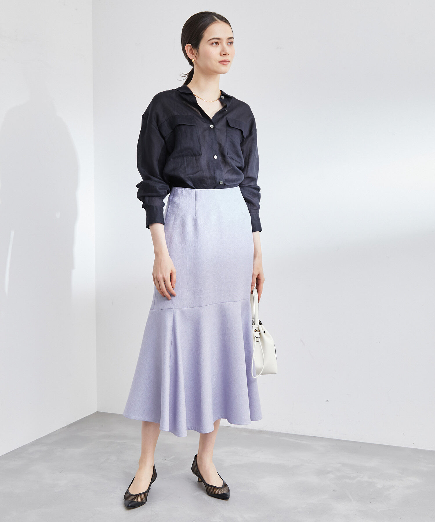 ROPE「【洗える】ラミーフラップポケットシアーシャツ/一部カラーセットアップ対応」|シャツ・ブラウス|