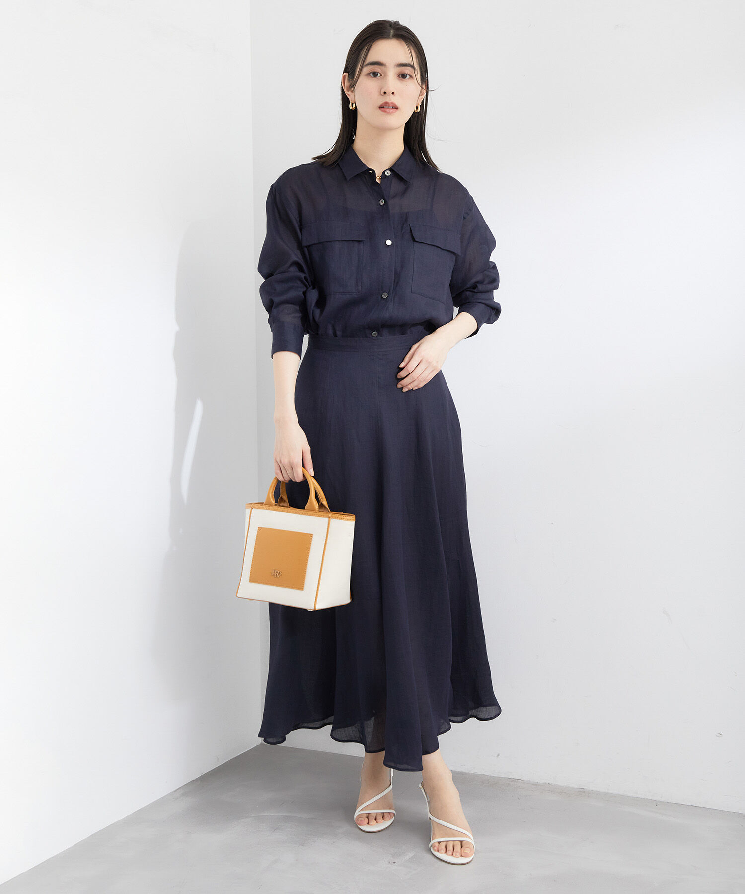 ROPE「【洗える】ラミーフラップポケットシアーシャツ/一部カラーセットアップ対応」|シャツ・ブラウス|