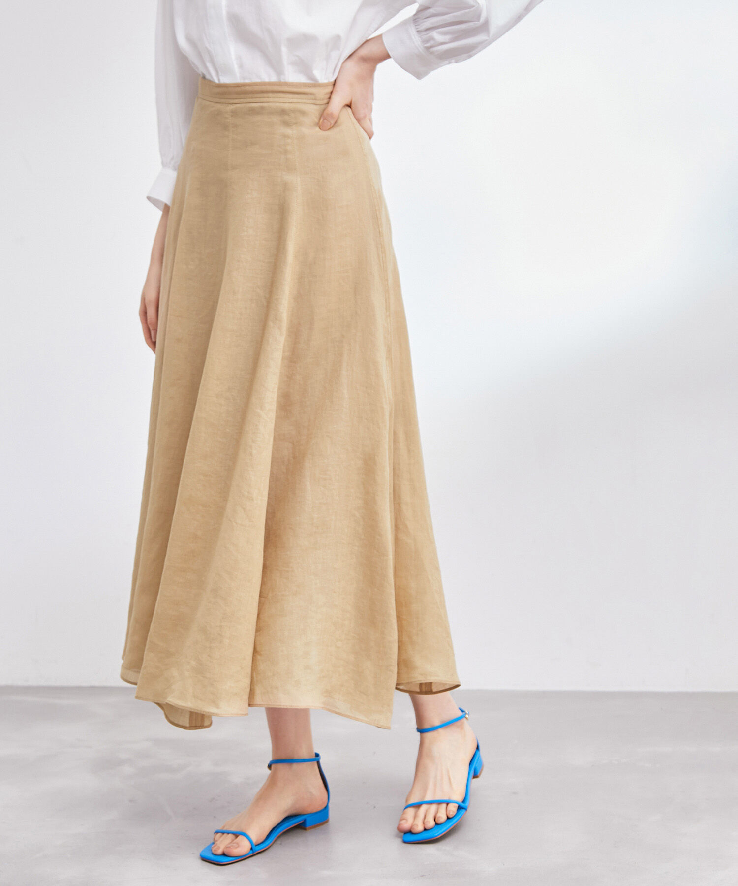 ROPE「【雑誌掲載】【洗える】ラミーサーキュラースカート/セットアップ対応」|スカート|ベージュ(27)